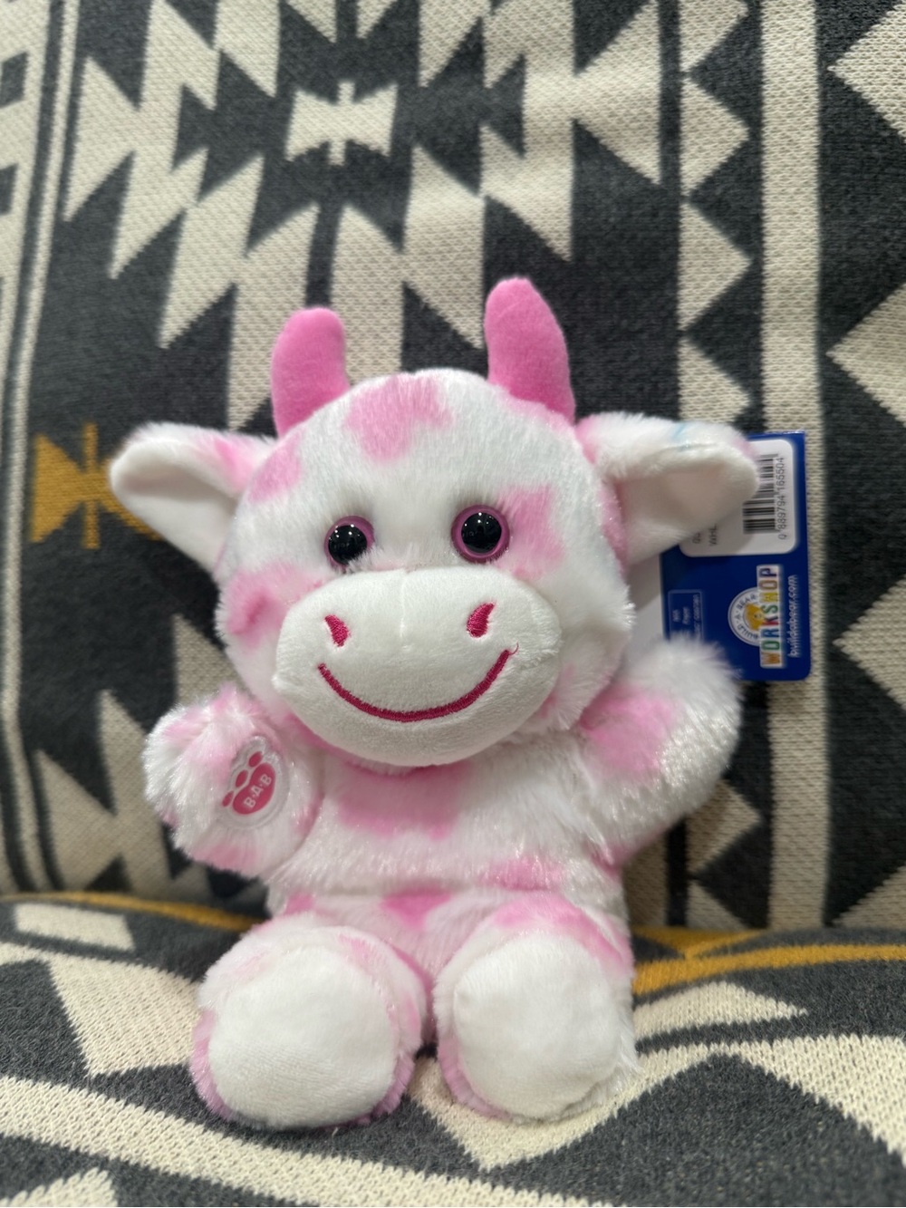 Build-A-Bear Pink & White Cow Plush